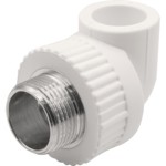 Угольник THERMOLIGHT комбинированный PP-R НР 20х3/4" белый (20/140) купить с доставкой по РФ