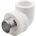 Угольник THERMOLIGHT комбинированный PP-R НР 32х3/4" белый (10/80) купить с доставкой по РФ