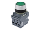 Кнопка с фиксацией TDM MP2-21G(LED) в сборе d22мм/24В 1з+1р зеленая купить с доставкой по РФ