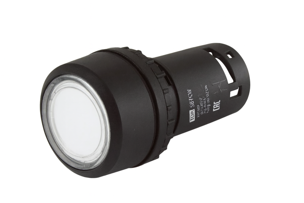 Кнопка TDM SB7-CW3161 с возвратом, 1НО, d22 мм, 24 В LED, белая, IP54 купить с доставкой по РФ