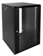 Шкаф телекоммуникационный ЦМО навесной ЦМО 19" 18U ЦМО ШРН-Э-18.500-9005 стеклянная дверь черный купить с доставкой по РФ
