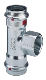 Тройник 42-1/2"-42, Viega Prestabo, 1117.2, пресс-резьба, вн., сталь оцинкованная купить с доставкой по РФ