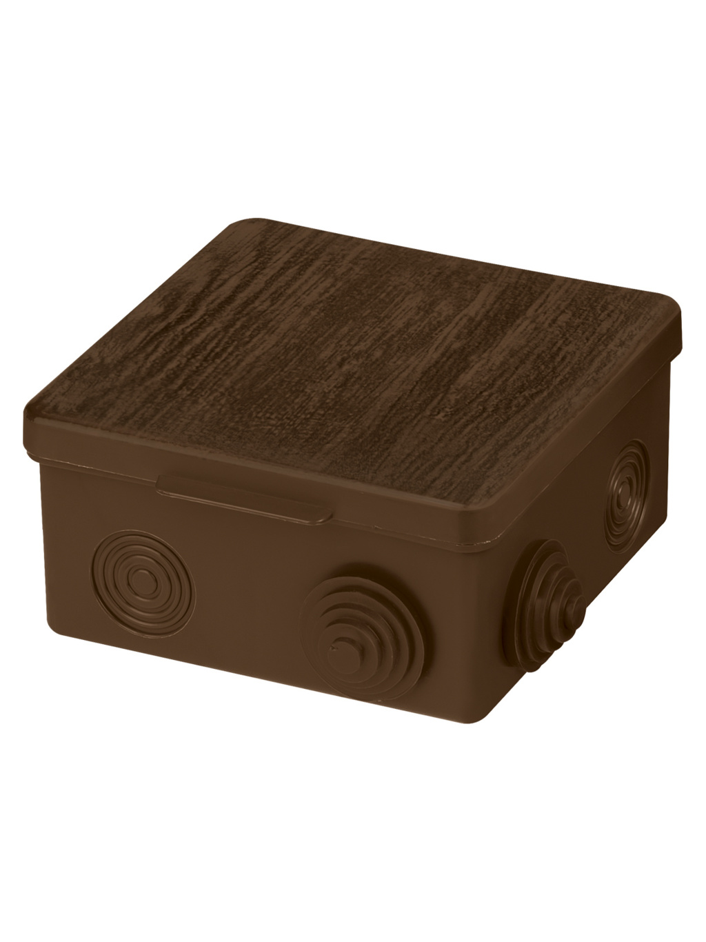 Распаячная коробка TDM ОП 100х100х55мм, крышка, "ЭКО" венге, IP54 купить с доставкой по РФ