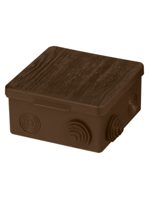 Распаячная коробка TDM ОП 100х100х55мм, крышка, "ЭКО" венге, IP54