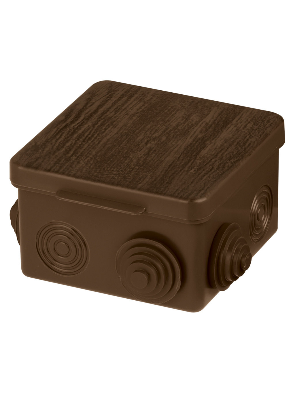 Распаячная коробка TDM ОП 80х80х50мм, крышка, "ЭКО" венге, IP54 купить с доставкой по РФ