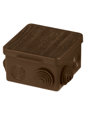 Распаячная коробка TDM ОП 80х80х50мм, крышка, "ЭКО" венге, IP54