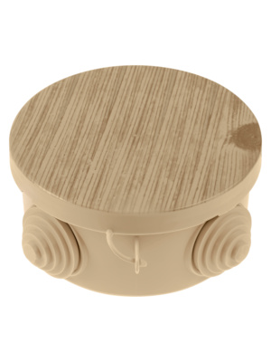 Распаячная коробка TDM ОП D85х40мм, крышка, "ЭКО" сосна, IP54, 4вх. инд. штрихкод