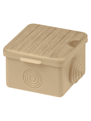 Распаячная коробка TDM ОП 65х65х50мм, крышка, "ЭКО" сосна, IP54, 4вх. инд. штрихкод