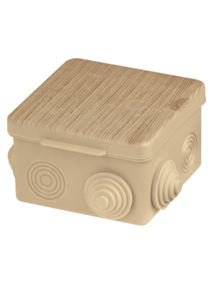 Распаячная коробка TDM ОП 80х80х50мм, крышка, "ЭКО" сосна, IP54, 7вх. инд. штрихкод