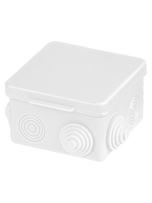 Распаячная коробка TDM ОП 80х80х50мм, крышка, IP54, 7вх., белая, инд. штрихкод