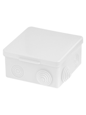 Распаячная коробка TDM ОП 100х100х55мм, крышка, IP54, 8вх., белая, инд. штрихкод