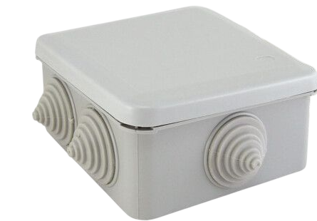 Распаячная коробка TDM ОП 100х100х50мм, крышка, IP55, 6 вх. инд. штрихкод купить с доставкой по РФ