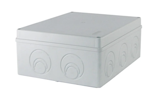 Распаячная коробка TDM ОП 240х195х90мм, крышка, IP55, мон. плата, каб. ввод. d28-3 шт., d37-2 шт.