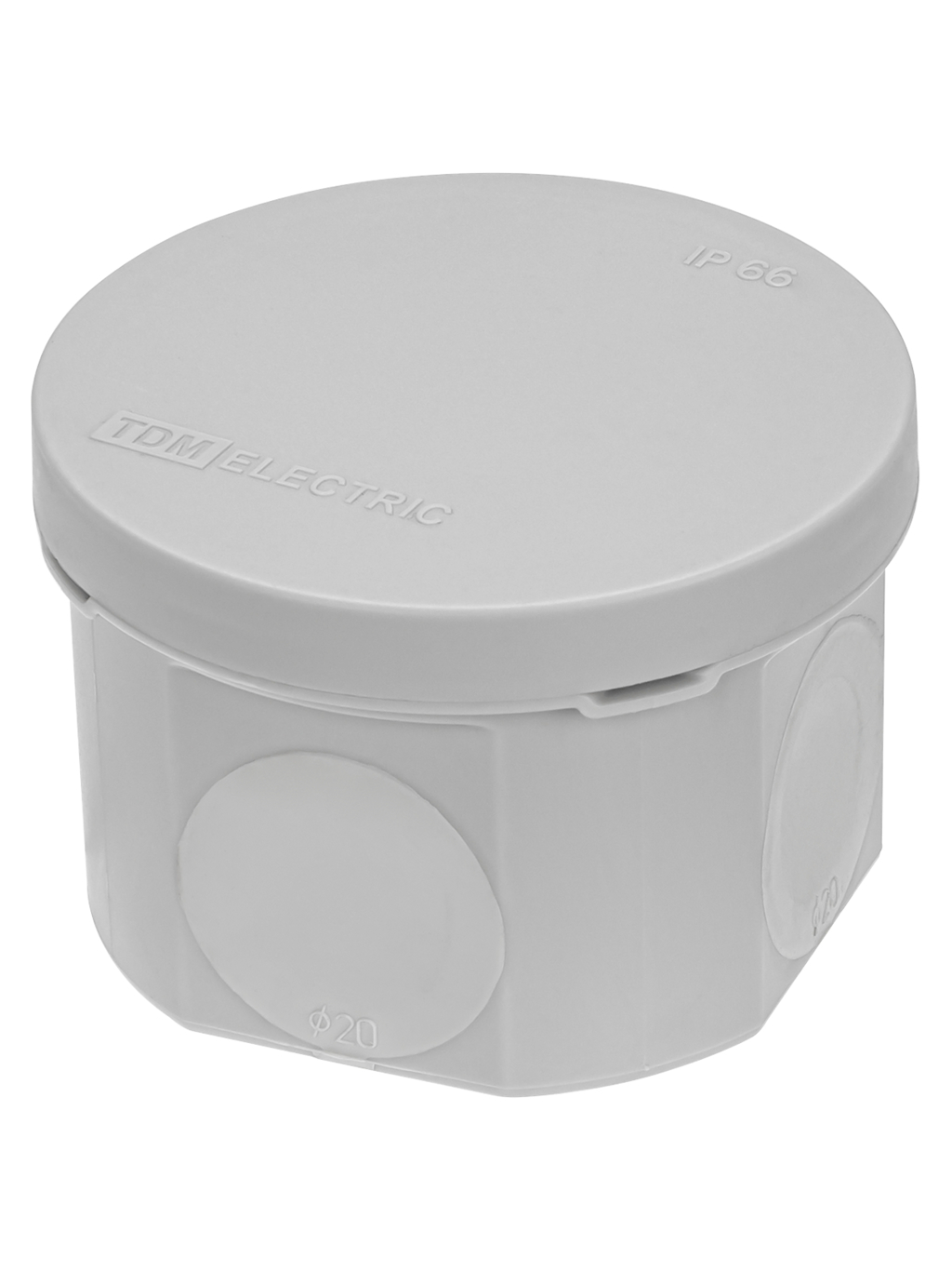 Распаячная коробка TDM двухкомпонентная, ОП D70х50 мм, IP66, 4 вх., серая, инд. штрихкод SQ1401-2502 купить с доставкой по РФ