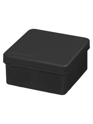 Распаячная коробка TDM двухкомпонентная, ОП 80х80х40 мм, IP66, 8 вх., черная, инд. штрихкод