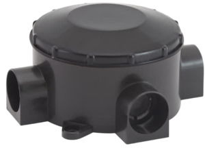 Распаячная коробка TDM ОП D80х35мм, IP42, 3-х рожковая, черная, инд. штрихкод