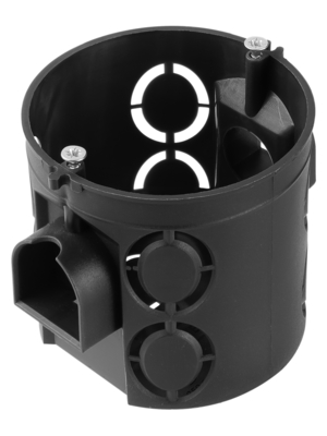 Установочная коробка TDM СП D68х62мм, углубленная, саморезы, стыковочные узлы, черная, IP20