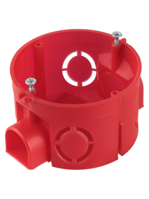 Установочная коробка TDM СП D68х42мм, саморезы, стыковочные узлы, красная, IP20