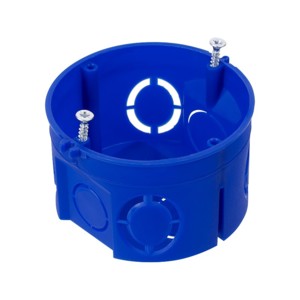 Установочная коробка TDM СП D68х42 мм, саморезы, без стыковочных узлов, синяя, IP20