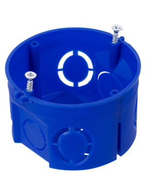 Установочная коробка TDM СП D68х42 мм, саморезы, без стыковочных узлов, синяя, IP20, инд. штрихкод