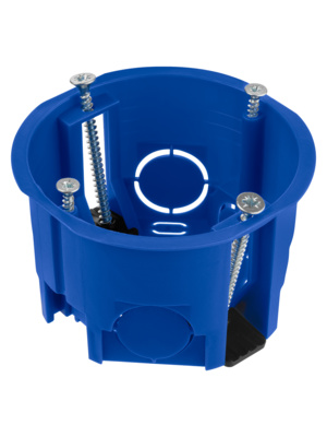 Установочная коробка TDM СП D68х45мм, саморезы, пл. лапки, синяя, IP20