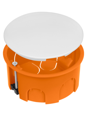 Распаячная коробка TDM СП D80х40мм, крышка, пл. лапки, IP20, инд. штрихкод