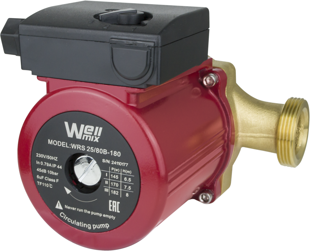 Циркуляционный насос Wellmix WRS 25/80 B 180 мм купить с доставкой по РФ