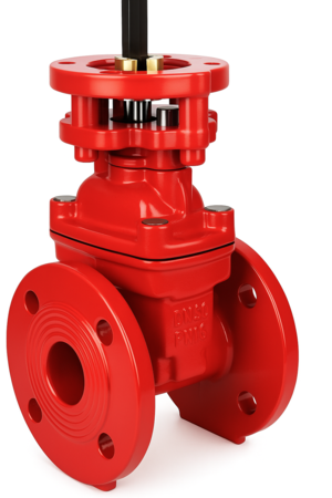 Задвижка клиновая 30ч939р DN.ru GVWN1414E-2W-F Ду200 Ру10/16, фланцевая, корпус - чугун GGG50, уплотнение - EPDM, c ISO-фланцем и невыдвижным голым штоком, цвет - красный, квадрат 19, F14, крутящий момент 60Нм
