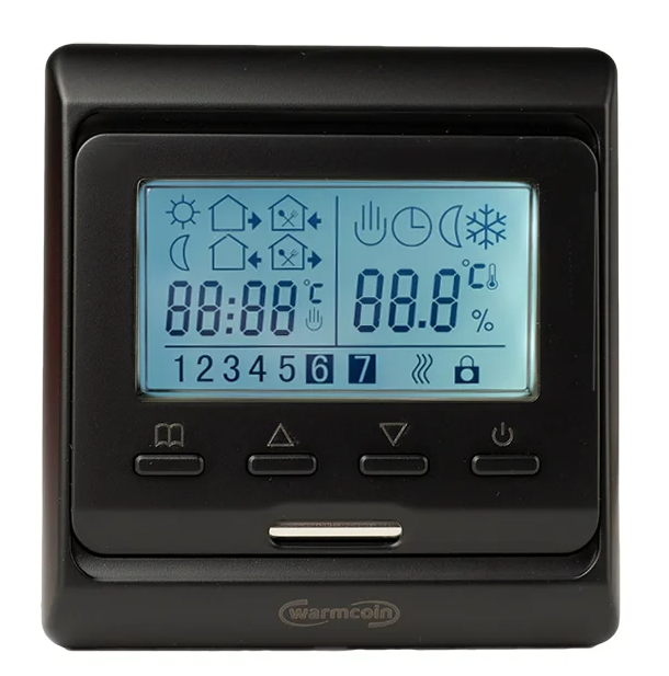Терморегулятор и термостат Warmcoin W51 программируемый Цвет: Черный W51_matte black купить с доставкой по РФ