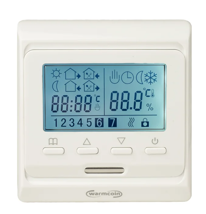 Терморегулятор и термостат Warmcoin W100 программируемый (c Wi-Fi) Цвет: Белый Warmcoin_W100_WIFI_белый купить с доставкой по РФ