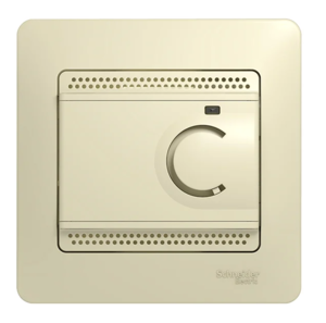 Терморегулятор (термостат) электронный GLOSSA скрытой установки теплого пола 10А с датчиком +5...+50°C в сборе бежевый GSL000238 Schneider Electric