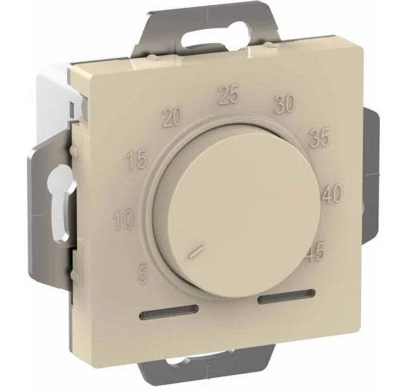 Терморегулятор и термостат Systeme Electric Systeme Electric AtlasDesign Бежевый Термостат электрон. теплого пола с датчиком, 10A, механизм купить с доставкой по РФ