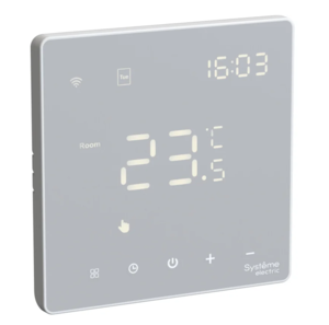 Терморегулятор и термостат Systeme Electric ARTGALLERY ТЕРМОСТАТ программируемый с Wi-Fi для электрического теплого пола, 16 А, моноблочный, БЕЛЫЙ