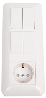 Комбинированное устройство Systeme Electric Systeme Electric Blanca внутр Бел Блок: Розетка с/з + Выключатель 2-кл. + Выключатель 2-кл. (индивид.упак.) купить с доставкой по РФ