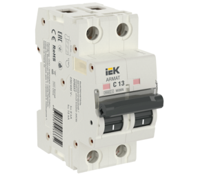 Автоматический выключатель IEK ARMAT двухполюсный C 13А M06N