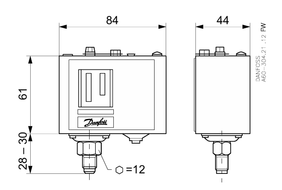 Реле давления Danfoss KP1, -0,2-7,5 бар заказать со складов по всей России