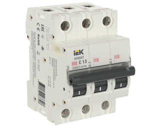 Автоматический выключатель IEK ARMAT трехполюсный C 13А M10N