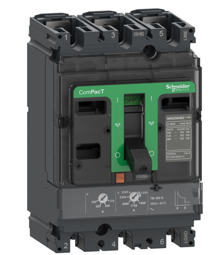 Выключатель автоматический Schneider Electric АВТОМ.ВЫКЛ.NSX160F 36kA AC 3П3Т 80A TMD купить с доставкой по РФ