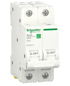 Выключатель автоматический Schneider Electric 2p mcb r9f 16а 6ка b resi9 se r9f02216