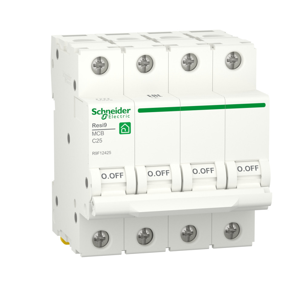 Выключатель автоматический Schneider Electric 4p mcb r9f 25а 6ка c resi9 se r9f12425 купить с доставкой по РФ