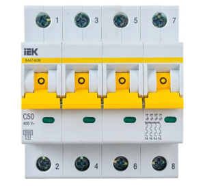 Автоматический выключатель IEK 4P 50A 6кА С ВА47-60M
