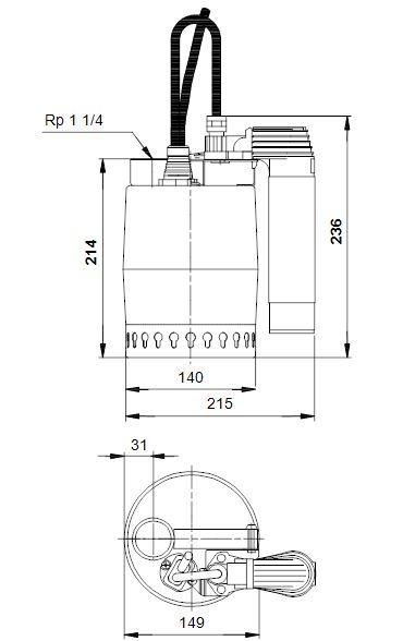 Насос Grundfos UNILIFT KP150-AV-1 1x220-230V50Hz Sch10m купить по цене 43125 руб.