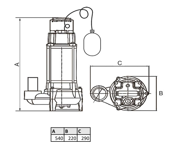 Канализационный насос Wellmix WQD 15-15-2.2-HT (+90С, 2200Вт, 1х220В, 5мм), кабель 8м, Hmax=21м., Gmax=23 м3 заказать со складов по всей России