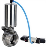 Затвор дисковый поворотный DN.ru WBV3131S-2W-T-H Ду65 Ру10 пищевая нержавеющая сталь 304, уплотнение – Silicon, резьбовой, с пневмоприводом DN.ru PA-SA-85 и пневмораспределителем DN.ru 4V320-10 220В купить с доставкой по РФ