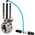 Затвор дисковый поворотный DN.ru WBV3131E-2W-T-H Ду40 Ру10 пищевая нержавеющая сталь 304, уплотнение – EPDM, резьбовой, с пневмоприводом DN.ru PA-SA-85 и пневмораспределителем DN.ru 4V320-10 220В купить с доставкой по РФ