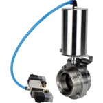 Затвор дисковый поворотный DN.ru WBV3131S-2W-T-H Ду20 Ру10 пищевая нержавеющая сталь 304, уплотнение – Silicon, резьбовой, с пневмоприводом DN.ru PA-SA-85 и пневмораспределителем DN.ru 4V320-08 220В купить с доставкой по РФ