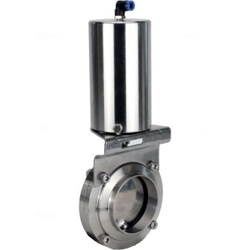 Затвор дисковый поворотный DN.ru WBV3131S-2W-W-H Ду20 Ру10 пищевая нержавеющая сталь 304, уплотнение – Silicon, под приварку, с пневмоприводом DN.ru PA-SA-85 с возвратными пружинами купить с доставкой по РФ