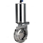 Затвор дисковый поворотный DN.ru WBV3131S-2W-W-H Ду20 Ру10 пищевая нержавеющая сталь 304, уплотнение – Silicon, под приварку, с пневмоприводом DN.ru PA-SA-85 с возвратными пружинами купить с доставкой по РФ