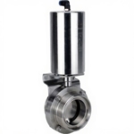 Затвор дисковый поворотный DN.ru WBV3131E-2W-T-H Ду25 Ру10 пищевая нержавеющая сталь 304, уплотнение – EPDM, резьбовой, с пневмоприводом DN.ru PA-SA-85 с возвратными пружинами купить с доставкой по РФ