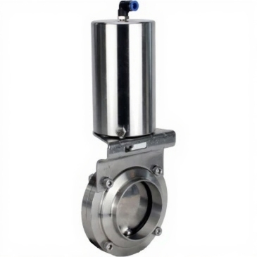 Затвор дисковый поворотный DN.ru WBV3131E-2W-W-H Ду25 Ру10 пищевая нержавеющая сталь 304, уплотнение – EPDM, под приварку, с пневмоприводом DN.ru PA-SA-85 с возвратными пружинами купить с доставкой по РФ